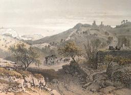 La Turbie : route de la corniche et Monaco (Alpes-Maritimes) : [estampe] / Felix Benoist del. Eug. Ciceri lith. Fig. par Bayot | Benoist, Félix (1818-1896). Auteur