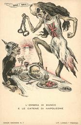 Danza macabra 7 : lÆombra di Banco e le catene di Napoleone = [lÆombre de Banco et les chaînes de Napoléon] : [carte postale] / A. Martini | Martini, Alberto (1876-1954). Auteur