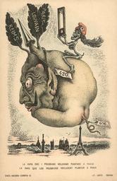 Danza macabra europea 13 : La rapa che i prussiani volevano piantare a Parigi = La rave que les Prussiens voulaient planter à Paris : [carte postale] / Alberto Martini | Martini, Alberto (1876-1954). Auteur