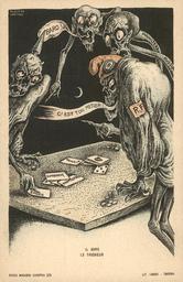Danza macabra europea 29 : Il Baro = Le tricheur : [carte postale] / Alberto Martini | Martini, Alberto (1876-1954). Auteur