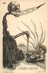 Danza macabra europea 35 : Il patriottismo e la piccola politica = Le patriotisme et la petite politique : [carte postale] / Alberto Martini | Martini, Alberto (1876-1954). Auteur