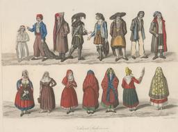 Vestimenti sardi in sevie : [estampe] / Dessiné par Cominotti et Gonin | Cominotti, Giuseppe (1792-1833). Auteur