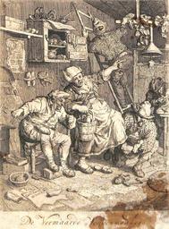 De vermaarde schoenmaaker = [Le cordonnier ] : [estampe] / Corns Dusart fecit et invent. | 