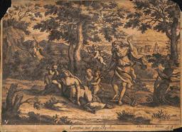 Coronis tué par Apolon : [estampe] / P. Van Somer in. et fecit 1615 | Somer, I. van. Graveur