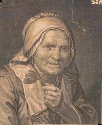 [Femme hollandaise à la tulipe] : [estampe] / Gravé par Wille | Wille, Johan Georg (1715-1808). Graveur