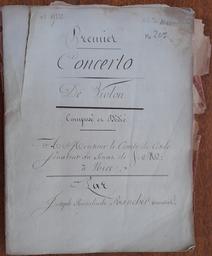 Premier concerto de violon : [partition pour orchestre] / composé... par Joseph-Rosalinde Rancher | Rancher, Joseph-Rosalinde (1785-1843). Compositeur